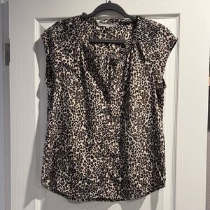 Daniel Rainn Black and Cream Leopard Blouse